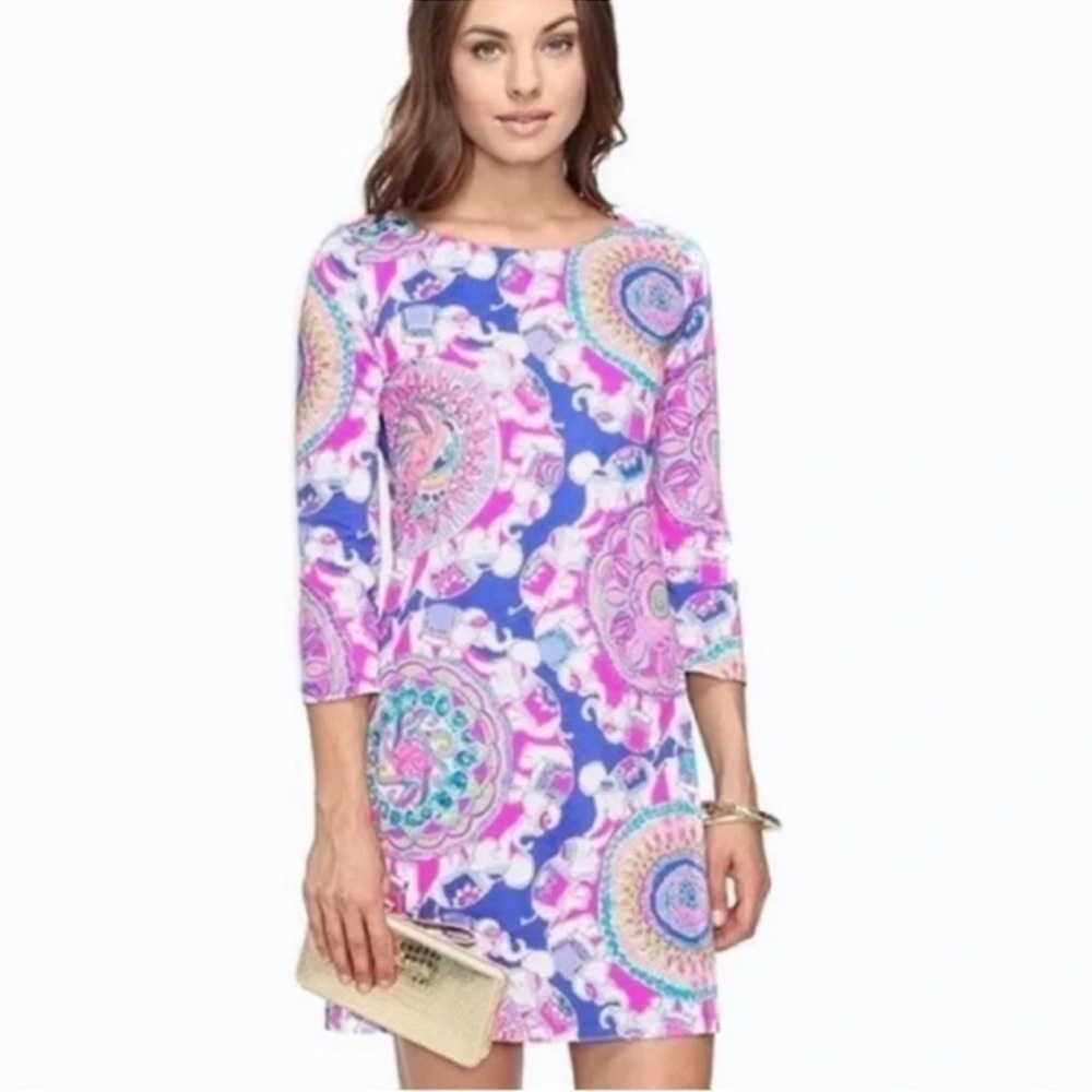 Lilly Pulitzer Bay Dress in Play That Trunky Music Print Tunic Boat Neck XS